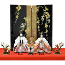 ひな人形 6点セット 親王毛せん飾り DIYひな 京十番 三五 立ち雛 白桜刺 屏風 金色帯しだれ桜 t25 130928703