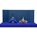 ひな人形 3点セット 親王毛せん飾り きよら 青 京十番 三五 スカイブルー 小梅 青屏風 紺毛せん kd37bl 132458328