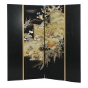 ひな人形 ひな道具 単品 部品 売り 二曲屏風 和らぎYM 60-30-03 黒消京洛宝舟 302127