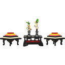 雛人形用 25号二品 金彩小桜 黒塗 168990