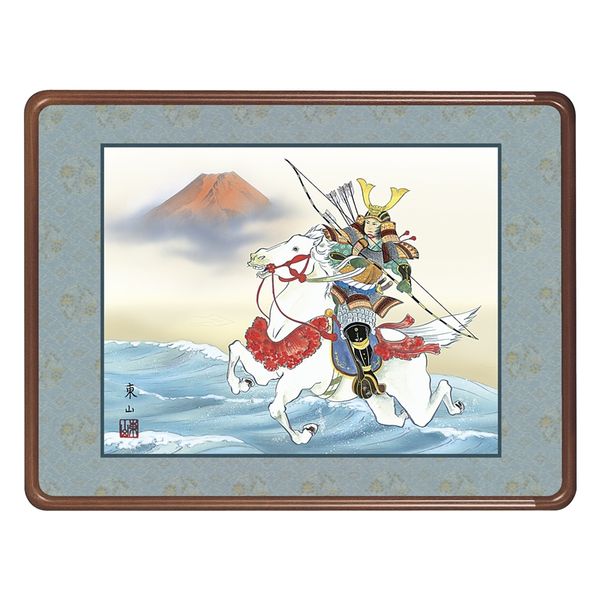商品の説明 本紙は新絹本 額は天然女桑材（隅丸仕上げ・アクリルカバー） サイズ 大きさ　横63cm　縦48cm 注意書き§この商品は次のような名前でも販売されています「 　 [額絵][若武者]榎本東山[端午の節句の額絵][f6-234] 　 」§§