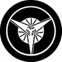 家紋　鯉のぼり　名前旗　五月人形　ひな人形用　家紋番号0386 扇(おうぎ) 丸に三つ扇 まるにみつおうぎ 139822386