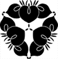 家紋　鯉のぼり　名前旗　五月人形　ひな人形用　家紋番号1098 杜若(かきつばた) 三つ杜若の花 みっつかきつばたのはな 139839098