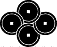 家紋　鯉のぼり　名前旗　五月人形　ひな人形用　家紋番号1174 銭(ぜに) 四つ重ね銭 よつかさねぜに 13..