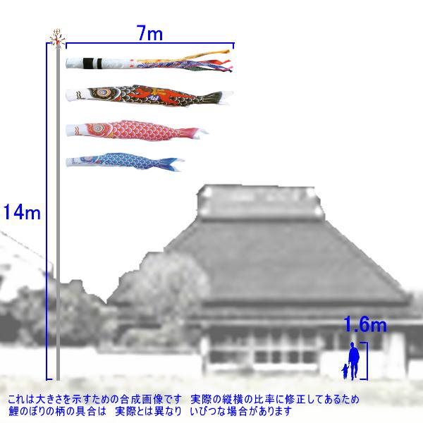 鯉のぼり キング印 山本 こいのぼりセット ナイロン 7m6点 千鳥吹流し 金太郎つき ノーマルセット 139730390 3