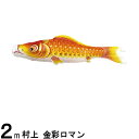 鯉のぼり 村上鯉 こいのぼり単品 金彩ロマン 撥水加工 赤鯉 2m 139624023