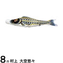 鯉のぼり 村上鯉 こいのぼり単品 大空悠々 撥水加工 黒鯉 8m 139624039
