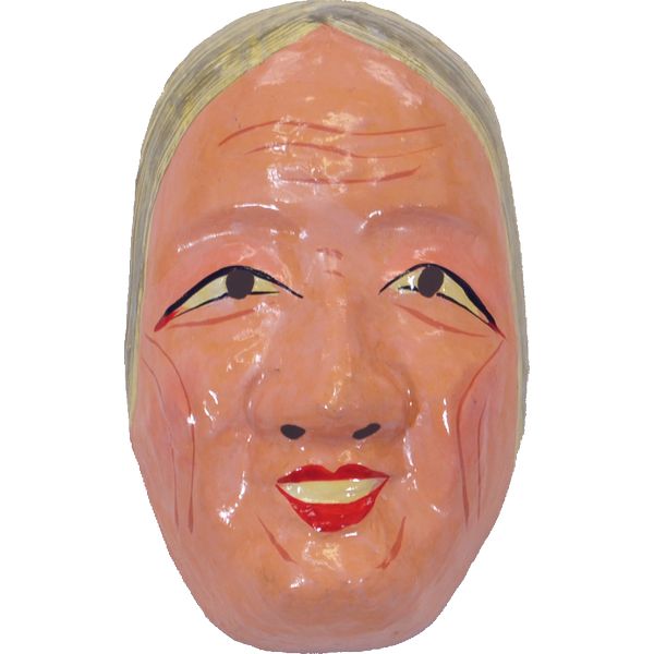 お面 和紙製 おばあちゃん 幅13cm ×高さ21cm ×奥行6cm 229073