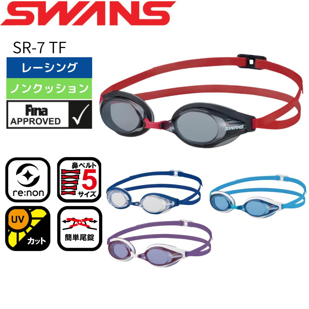 ★550円OFFクーポンあり★ ゴーグル 水泳 スイミングゴーグル 大人 レーシング SWANS スワンズ SR-7 TF F..