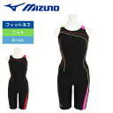 ★ポイント最大20倍★ フィットネス水着 レディース ミズノ アクアフィットネス用 オールインワン N2JGA80195 体型カバー 大きいサイズ S M L LL 3L 20代 30代 40代 50代 60代 新学期