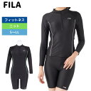 ★5%OFFクーポン対象★店内ポイント最大20倍★ フィットネス水着 レディース 長袖 FILA フィラ プール 水泳 長袖セパレート 3132845-BPL 体型カバー 大きいサイズ S M L LL UVカット