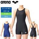 ★店内ポイント最大20倍★ フィットネス水着 レディース 水泳 オールインワン 差し込みパッド ARN-202W プール S M 20代 30代 40代 50代 60代 【arena アリーナ】体型カバー