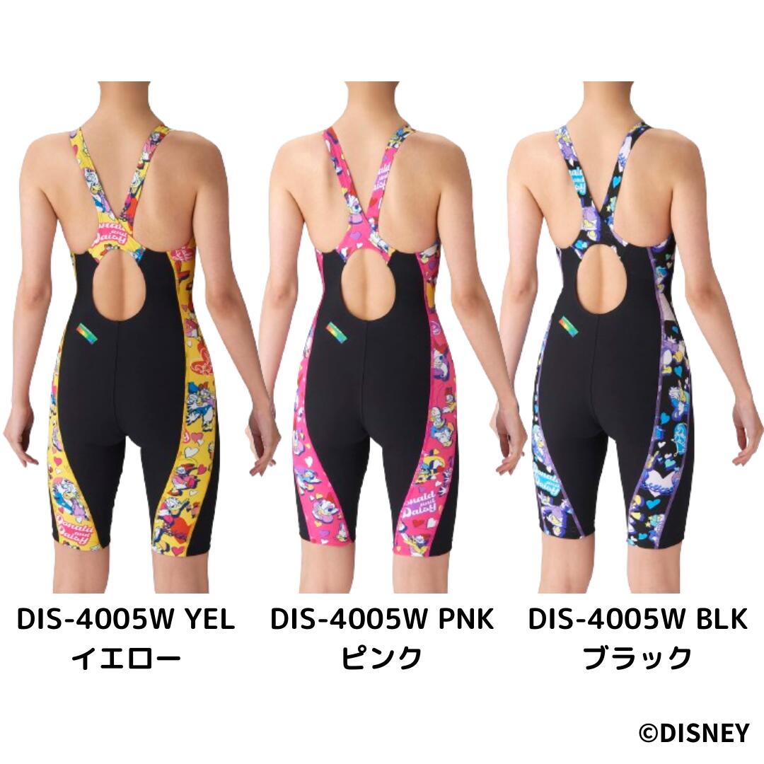 2024年春夏モデル アリーナ ディズニー 競泳練習用水着 競泳水着 レディース トレーニング DISNEY TOUGHSUIT DIS-4005W ワンピース スパッツ サークルバック arena タフスーツ デイジー ドナルド