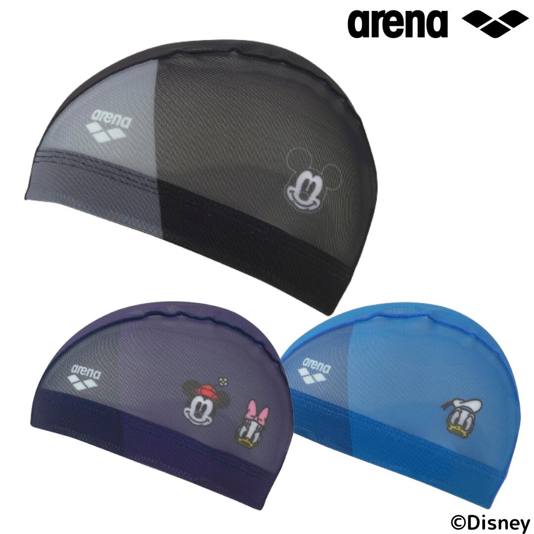 水泳帽 ディズニー メッシュキャップ 昇華プリント 公式大会不可 AS6SSC81U BKGY ミッキ― ミニー デイ..