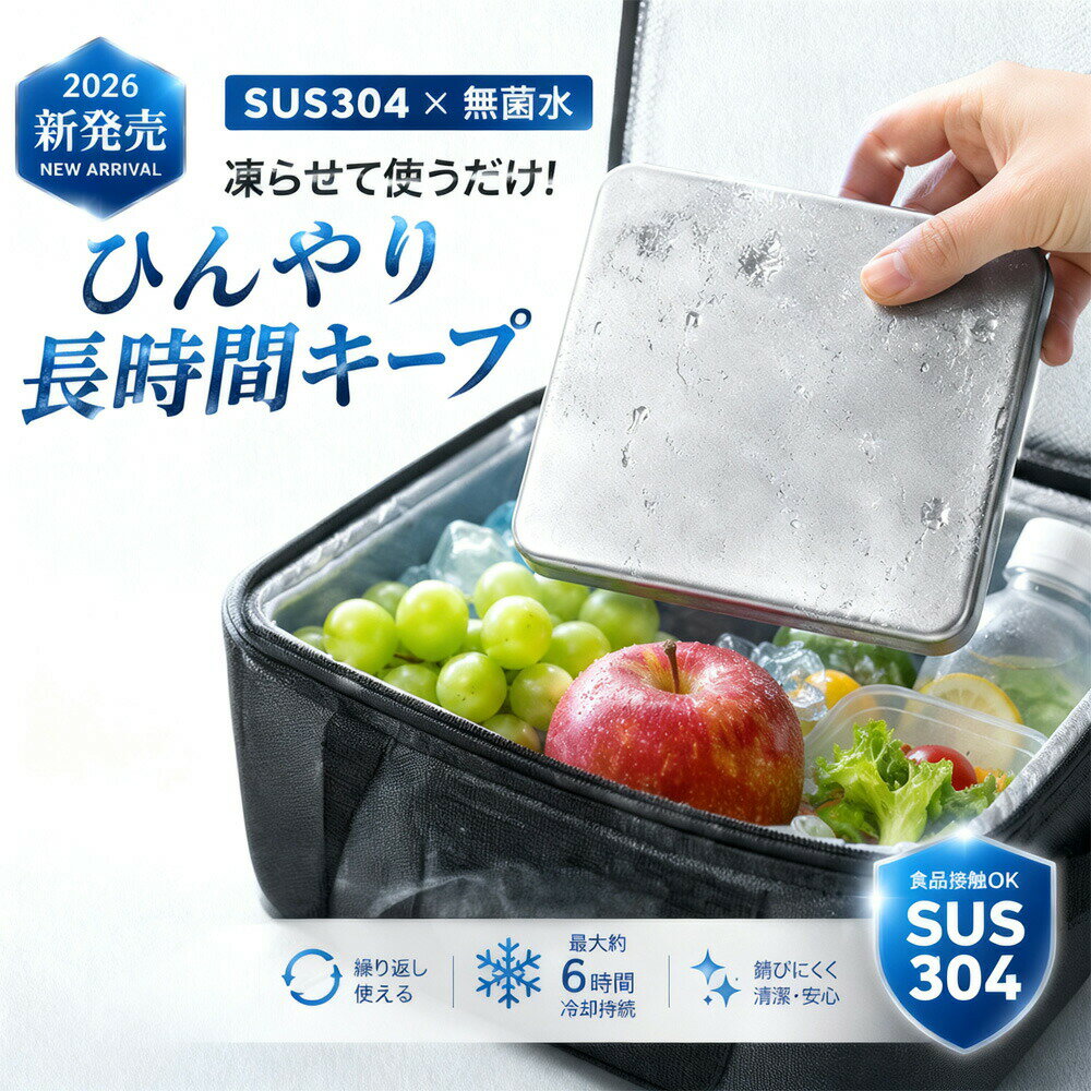 2026年モデル 当日出荷 薄型軽量 携帯抜群！ ステンレス保冷剤 長時間 強力 薄型 コンパクト アイスパック 繰り返…