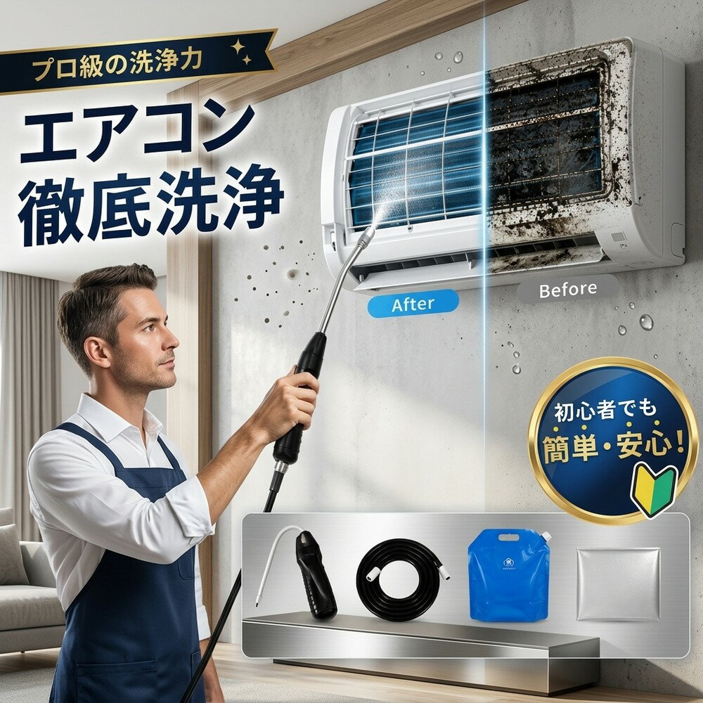 【2026年モデル】 エアコン洗浄セット エアコン掃除セット エアコンクリーニングキット エアコン洗浄キット コードレス 高圧洗浄機 充電式 洗浄ガン ポータブル洗浄ガン 電動スプレー 高圧噴霧器 エアコン洗浄 排水ホース付き DIY カビ取り