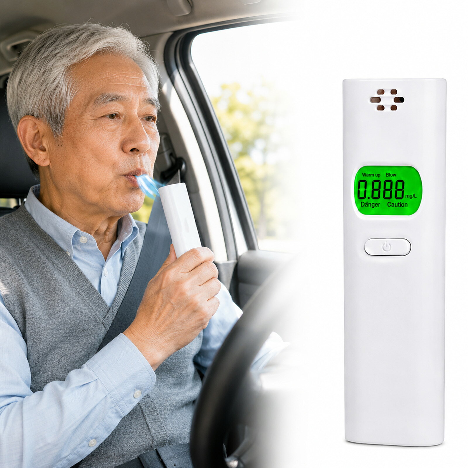 業務用対応 【警視庁採用モデル】 アルコールチェッカー 業務用 非接触式・簡易操作 コンパクト 呼気アルコールチェッカー ワンタッチ測定 マウスピース不要 携帯便利 軽量 大量購入可能