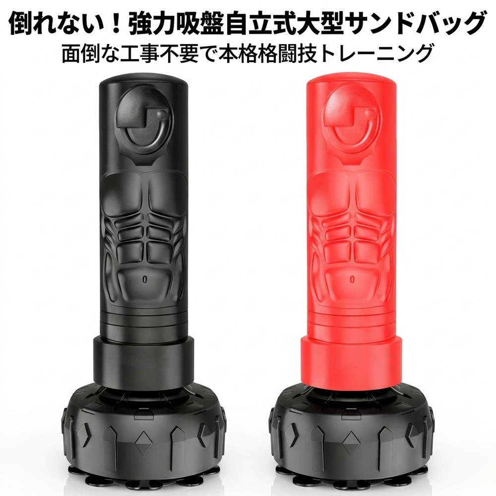 Combat Sports - 倒れない 自立式 サンドバッグ 人型 大型 吸盤 強力固定 スタンディングバッグ 格闘技 武術 パンチ キック 送料無料