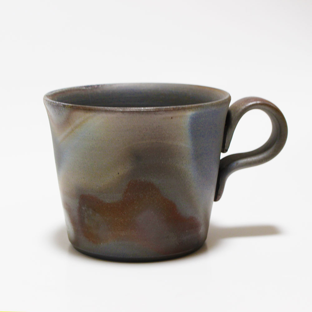 高木 純 作 桟切 さんぎり角 コーヒーカップ 最大径8cm×高6.5cm 化粧箱入 ギフト 備前焼 岡山県