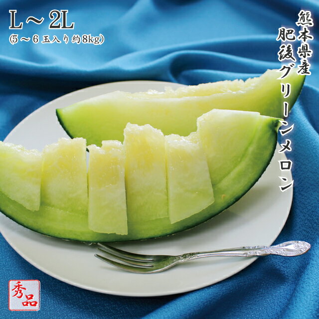 (6月上旬頃より発送) 熊本県産 肥後グリーンメロン ギフト 秀品 L〜2L 5〜6玉入り 7.5kg以上 メロン フルーツ