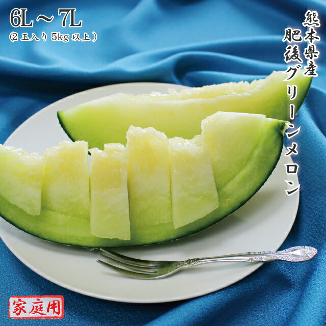 (6月上旬頃より発送) 熊本県産 肥後グリーンメロン 家庭用 訳あり 6L〜7L 2玉入り 約5kg メロン フルーツのサムネイル