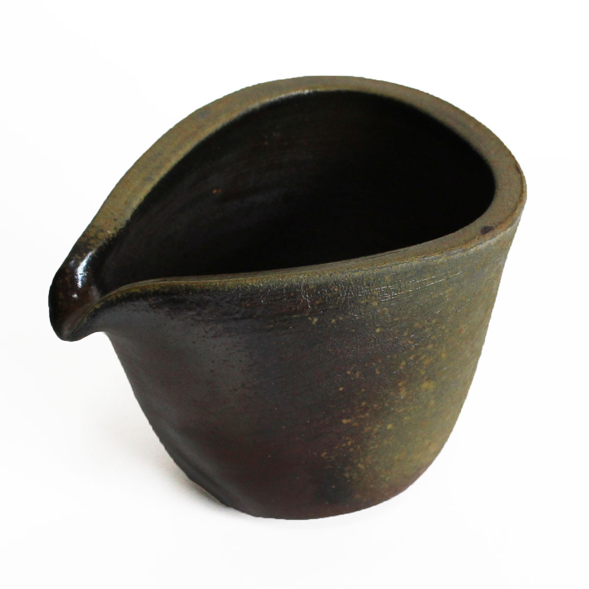備前焼 桟切 酒注ぎ 森本直之 作 縦9.5cm×横12.5cm×高8.5cm 化粧箱入り さんぎり ...