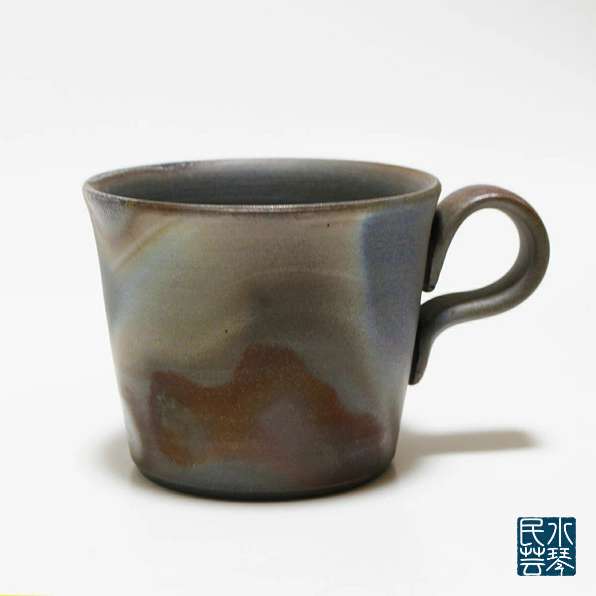 桟切角 コーヒーカップ 高木純 作 備前焼 最大径8cm×高6.5cm 化粧箱入 さんぎり 珈琲カップ マグカップ ギフト 岡山県