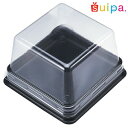 ■PS 和風80角ケース 黒 100個 【和菓子 容器 パック 】