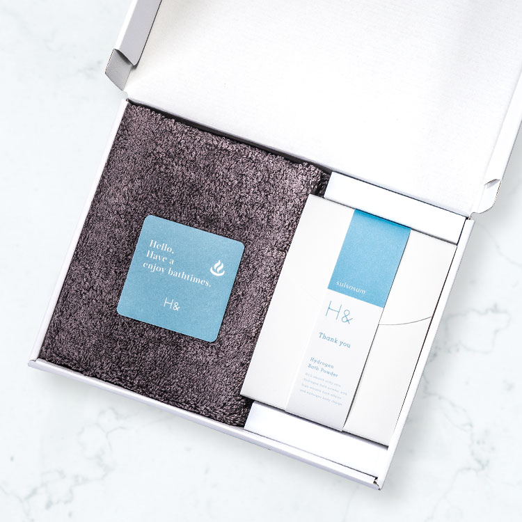 水素入浴剤H&〔アッシュアンド〕&タオルギフトセット 水素入浴剤 H&〔アッシュアンド〕25g×5個&タオル入 入浴剤 クリスマス お歳暮 御歳暮 お年賀 御年...