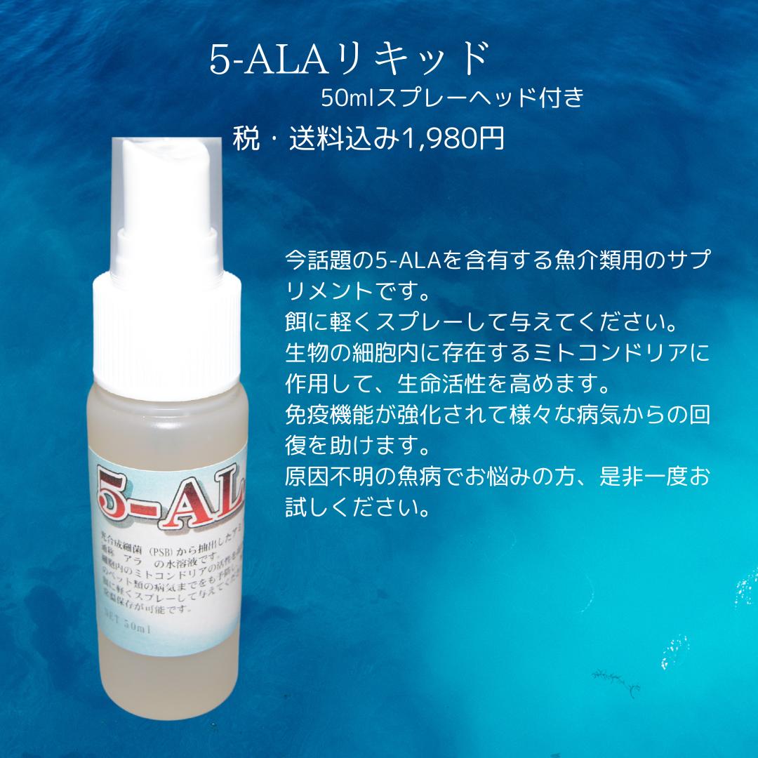 5-ALAリキッド　50ml　送料無料　　5-アミノレブリン酸　通称アラの水溶液です。