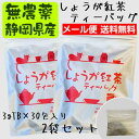 『しょうが紅茶ティーバッグ』3g×30包 2袋セット無農薬栽培国産紅茶と鹿児島県産黄金しょうが使用の生姜紅茶ティーバッグ【無添加】水車むら農園 【国産紅茶・和紅茶・地紅茶・静岡産】【送料無料】