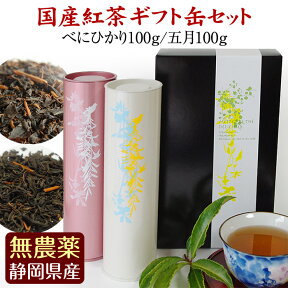 国産紅茶「べにひかり」100g缶と国産紅茶「五月」100g缶の2本セット送料込3800円です（値引してあります）【無添加】【楽ギフ_包装】【楽ギフ_のし宛書】【通販】【smtb-F】あす楽対応【送料無料】【ギフト】