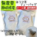 『 ほうじ茶のティーバッグ』5g×20包 2袋セット無農薬栽培1番茶のみ使用!【無添加】【静岡産】【通販】【送料無料】