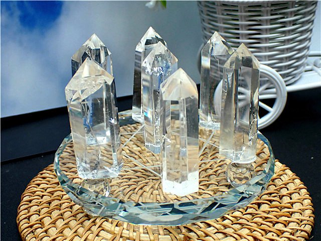 水晶 六角柱 七星陣  高透明度 最強の浄化力を持つ 199B06b/B87B7