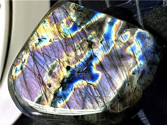 ラブラドライト 原石  送料無料  台座 付き  パワーストーン 天然石 ...