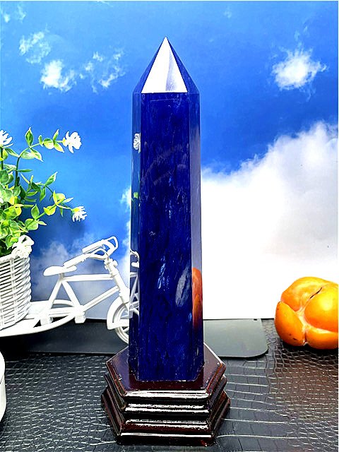 水晶 六角柱 水晶 原石 約_1280g 281mm 台座付き 送料無料 62U03D/B89U2