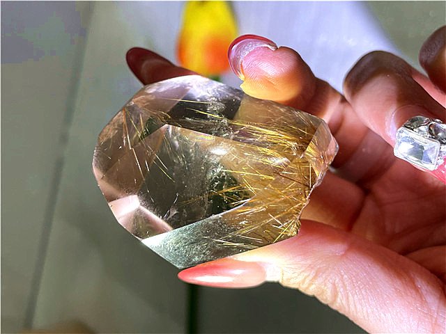 ゴールドルチルクォーツ原石 天然石 金運  送料無料 198P14D/YT7P3