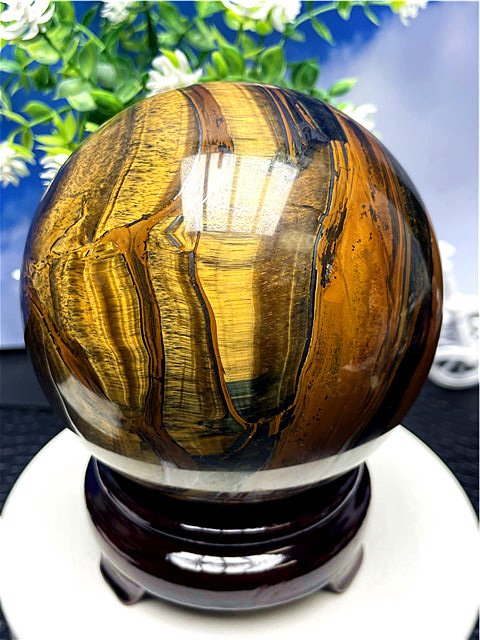 タイガーアイ 丸玉 108mm 2096g パワーストーン 天然石 送料無料  仕事...