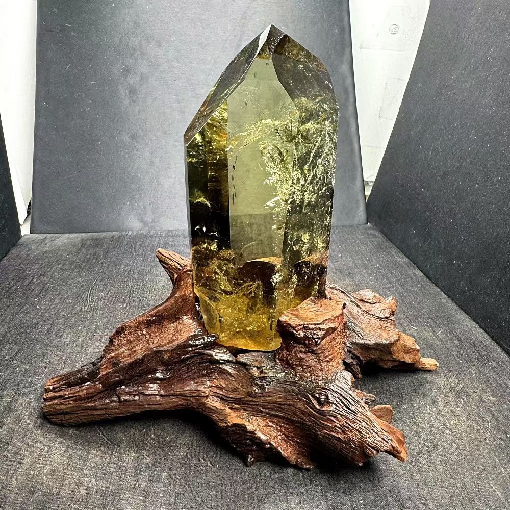 天然 シトリン六角柱事業運・金運  送料無料 YS/12290535/599D/1231