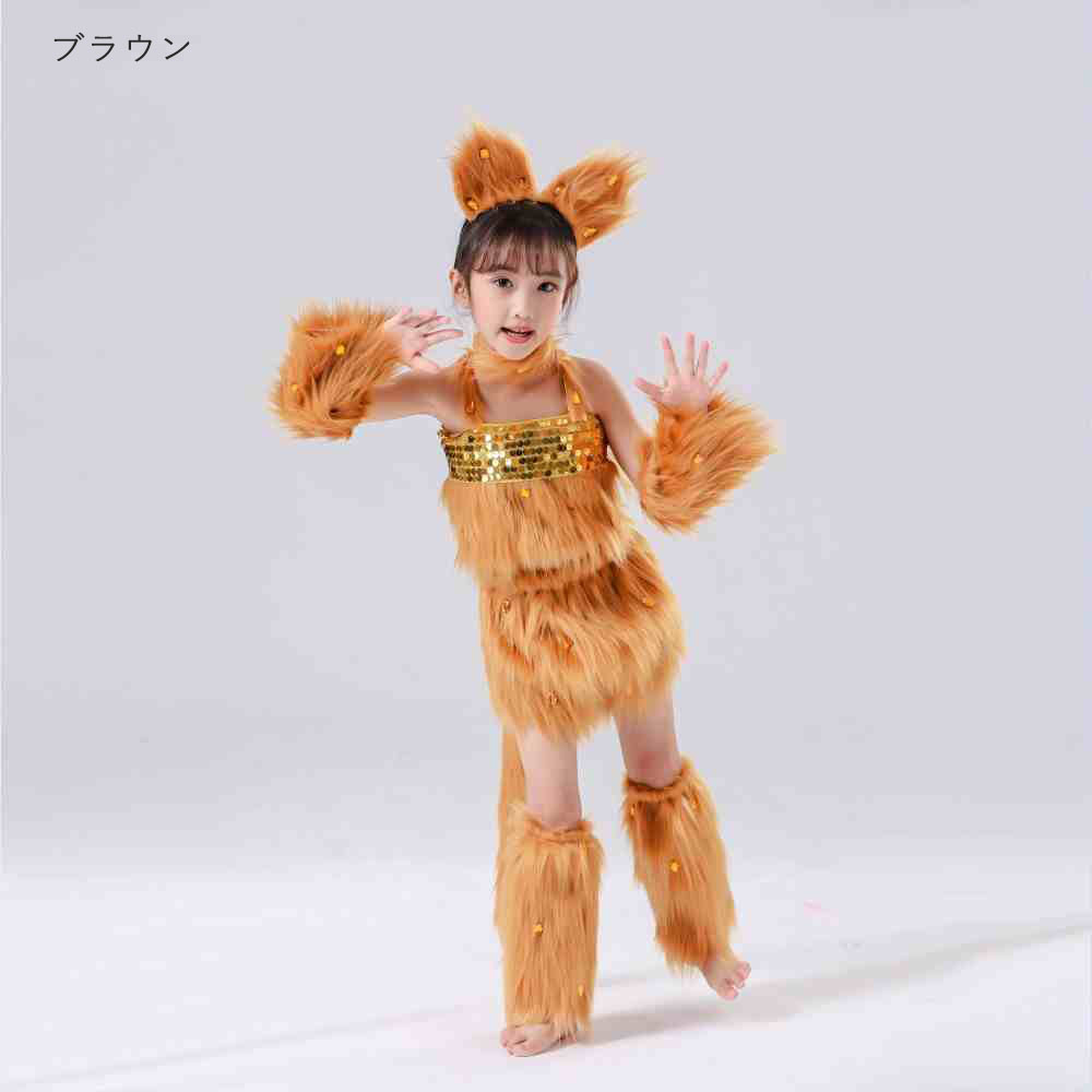 ハロウィン コスプレ 衣装 黒猫 白猫 可愛い 子供 ステージ キッズダンス衣装 演出服 もこもこ かわいい 猫 セット イエロー ピンク カチューシャ 猫耳 しっぽ suisyou001-10114421 水晶開運堂 サンプル画像3
