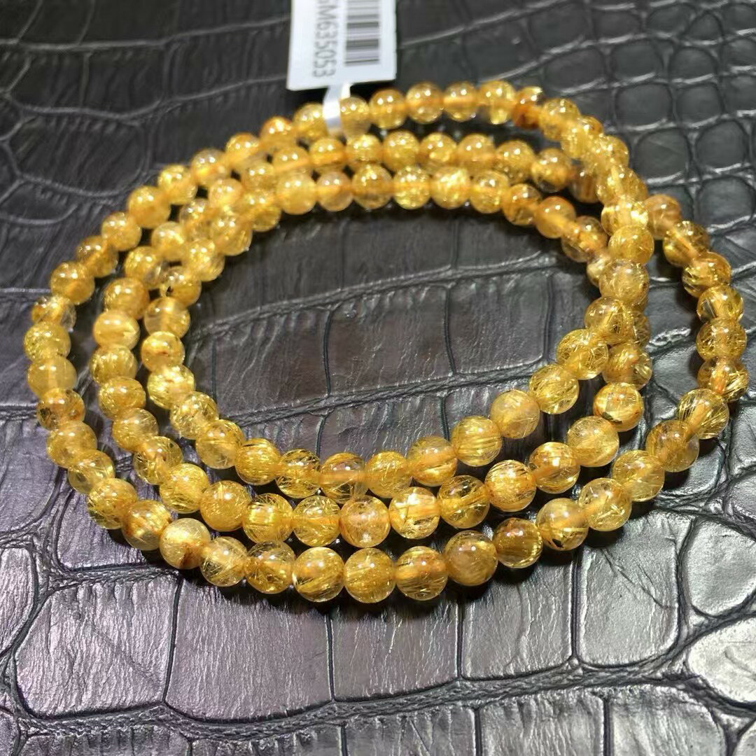 ゴールドルチルクォーツブレスレット 天然石 金運  送料無料 0110-YS-890D