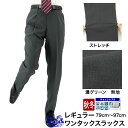 スラックス ビジネス ウォッシャブル メンズパンツ ワンタック 濃グリーン 無地 ストレッチ 即日出荷 秋冬 春 洗える 家庭洗濯 すべり止め付き 2IDC31...