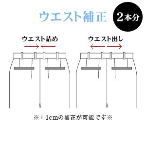 お直し・ウエスト補正×2本（※返品・交換ができなくなりますのでご注意下さい）