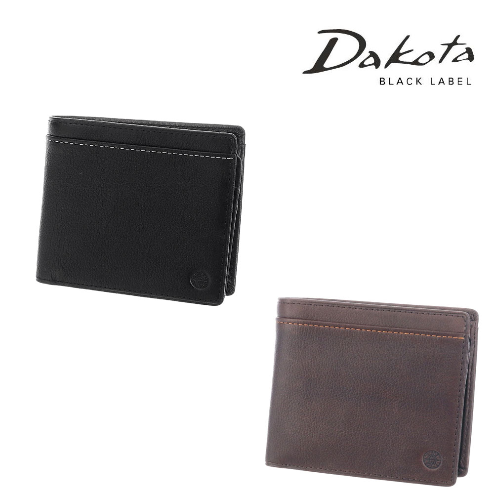 ダコタブラックレーベル 二つ折り財布（メンズ） ＼5/10限定 最大P24倍／ ダコタブラックレーベル Dakota black label リバーIV 二つ折り財布 折財布 ウォレット 620713(620703) 牛革 本革 メンズ レディース ブラック ブラウン 小銭入れあり P10倍 送料無料 あす楽 ギフト プレゼント ラッピング無料 plup0424