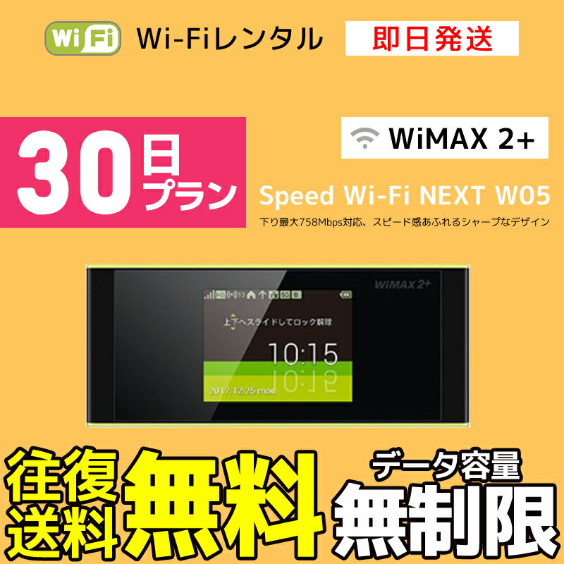 【レンタル】ポケットWi-Fi 30日間 　29泊30日