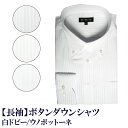 簡単ケア シャツ 白ドビー ボタンダウン shirts カッターシャツ メンズシャツ ビジネスシャツ ワイシャツ Yシャツ 紳士服 オフィス（M,L）