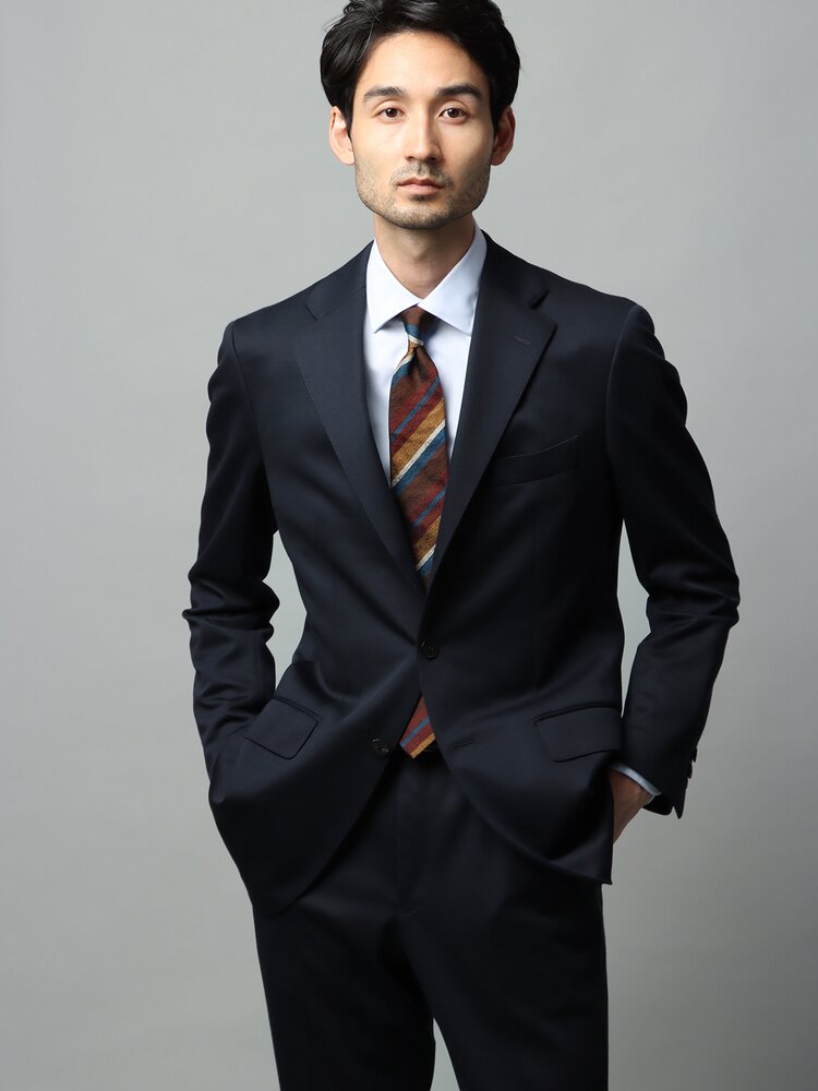 メンズ 秋 冬 スーツ ストレッチ 3つボタン 上下セット 背広 紳士服 ビジネス ストレッチ 形態安定 尾州 モクロディジャージー 無地 TR27 ノータック...