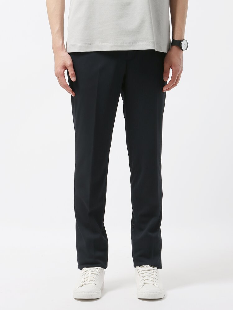 スマみえパンツ ウォッシャブル ストレッチ Breeze Cool 織柄 SL02 ネイビー系 スーツスクエア