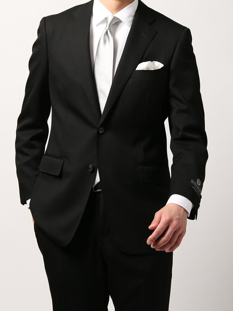 メンズ スーツ フォーマル オールシーズン 春夏 秋冬 2つボタン 背広 紳士服 上下セット シングルブレスト 2つボタン 背抜き仕立て 本切羽 サイドベンツ ...