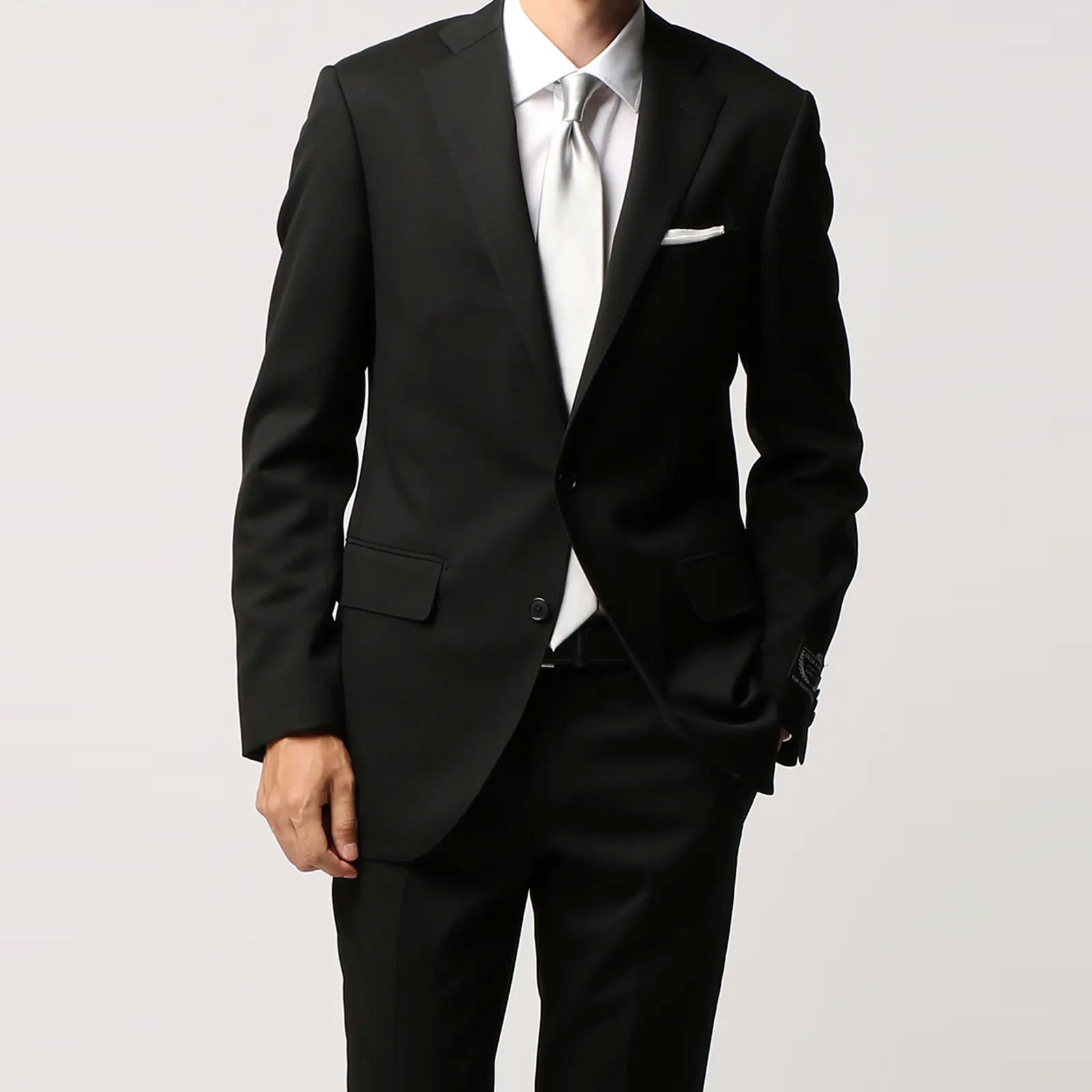 メンズ スーツ フォーマル 2つボタン 無地 CH22 ブラック 黒 ゆったり 礼服 喪服 冠婚葬祭 慶事弔事 葬式 結婚式 卒業式 入学式 ストレッチ サイドベンツ ノータック テーパード